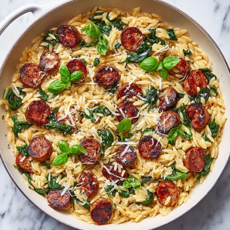 One Pan Chicken Sausage and Orzo Recipe