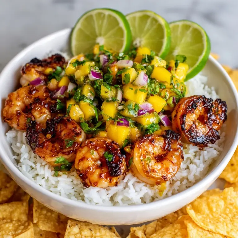 Chili Lime Shrimp Bowls with Mango-Avocado Salsa Recipe