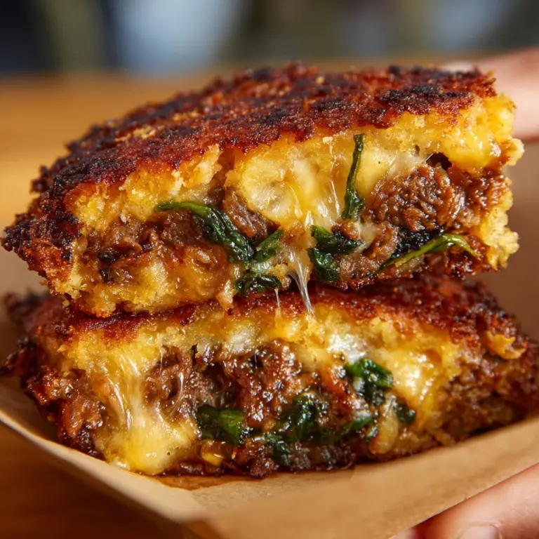 Spinach and Cheese Stuffed Cauliflower Patties Recipe