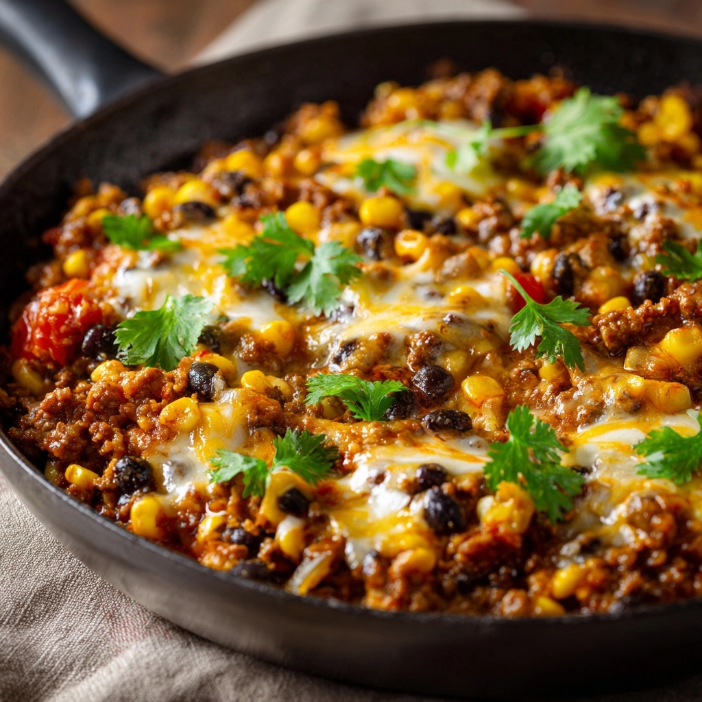 Mexican Beef and Rice Skillet Recipe - Recipe Image