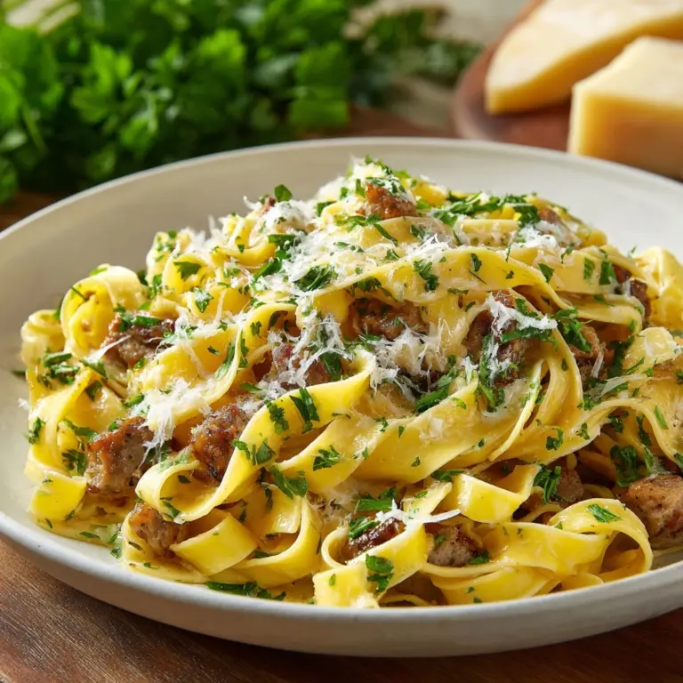 Creamy Italian Sausage Fettuccine Recipe