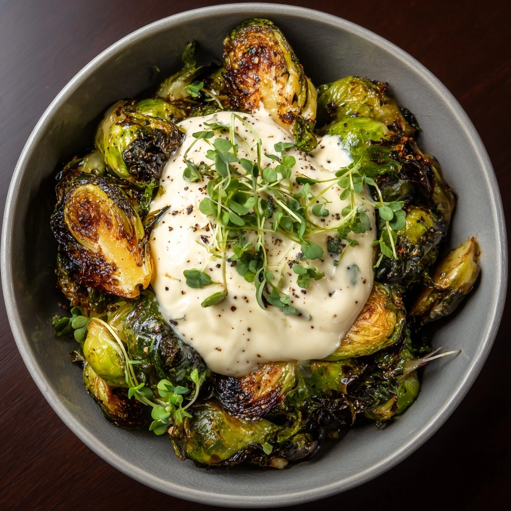 Crispy Brussels Sprouts with Dijon Aioli Recipe - Recipe Image