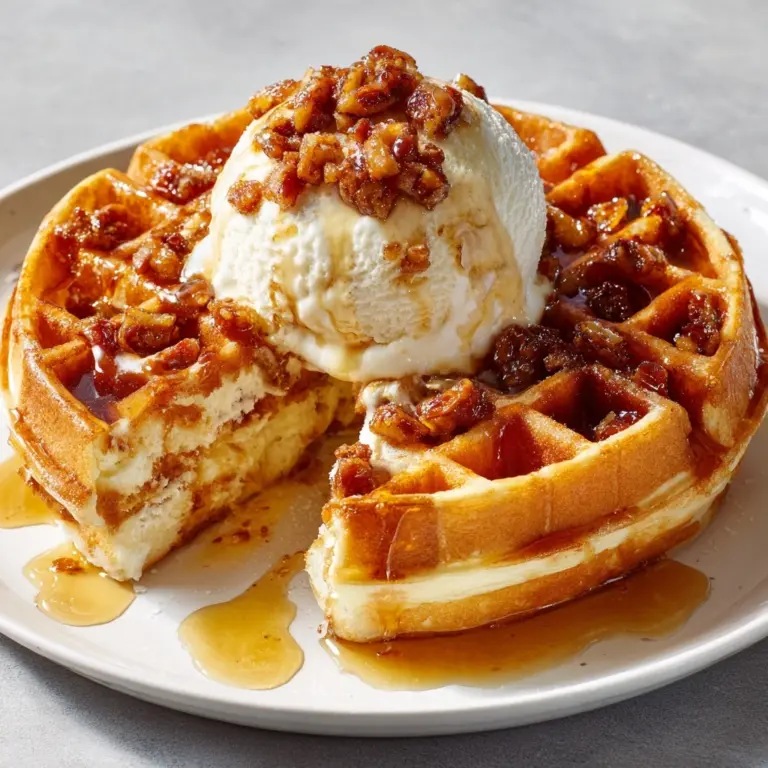 Spiced Pumpkin Waffles with Brown Butter Maple Syrup Recipe