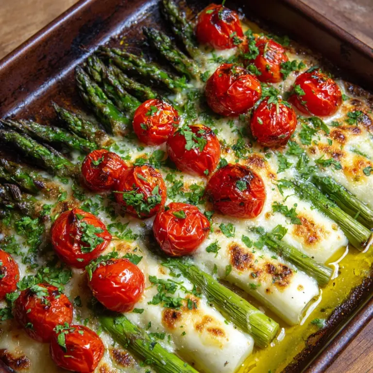 Oven Roasted Asparagus with Parmesan and Tomatoes Recipe