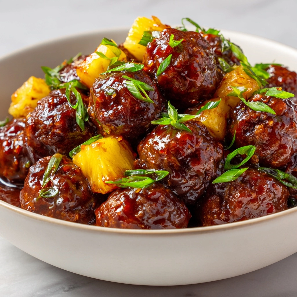 Spicy Hawaiian Crockpot Meatballs Recipe - Recipe Image