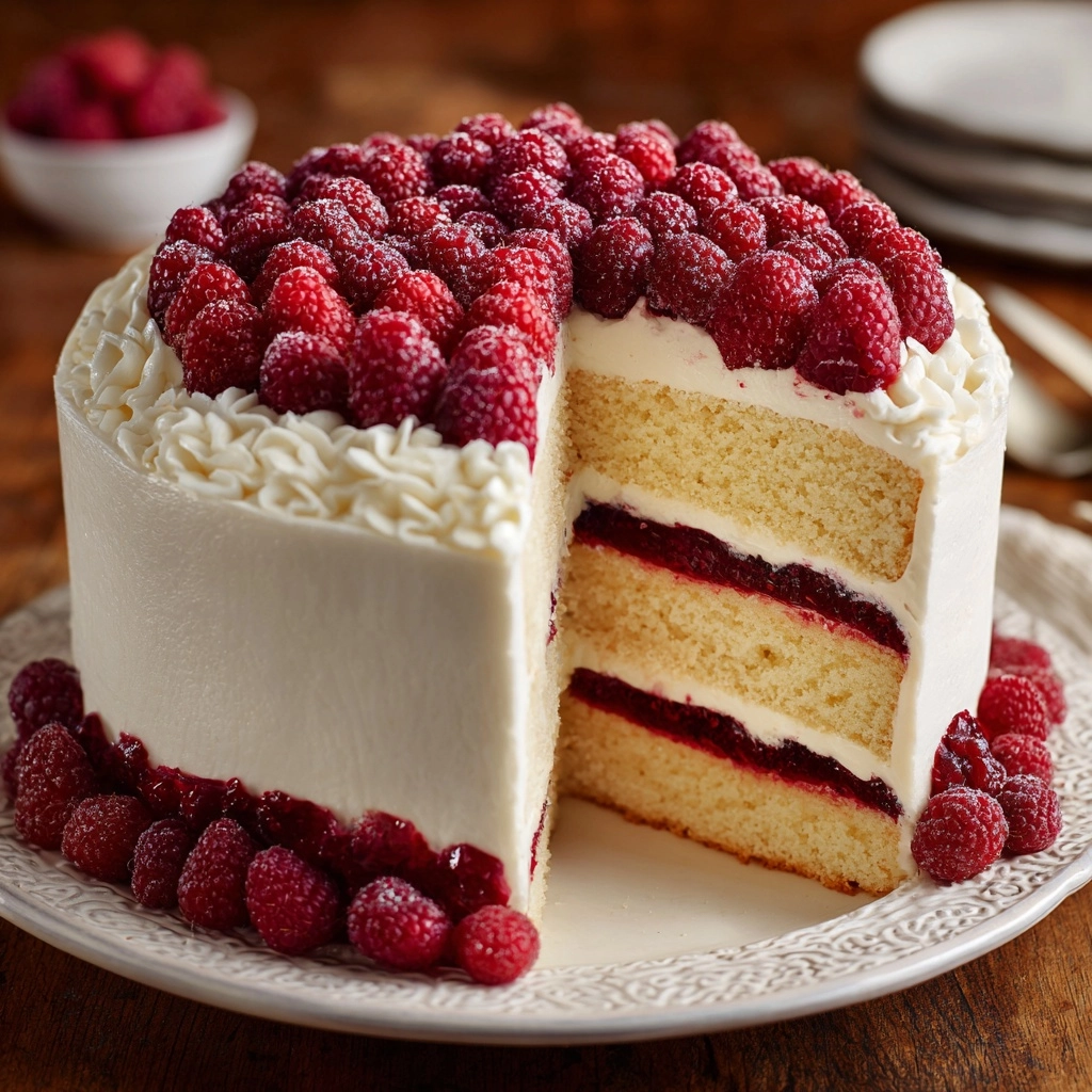 White Chocolate Raspberry Cake Recipe - Recipe Image