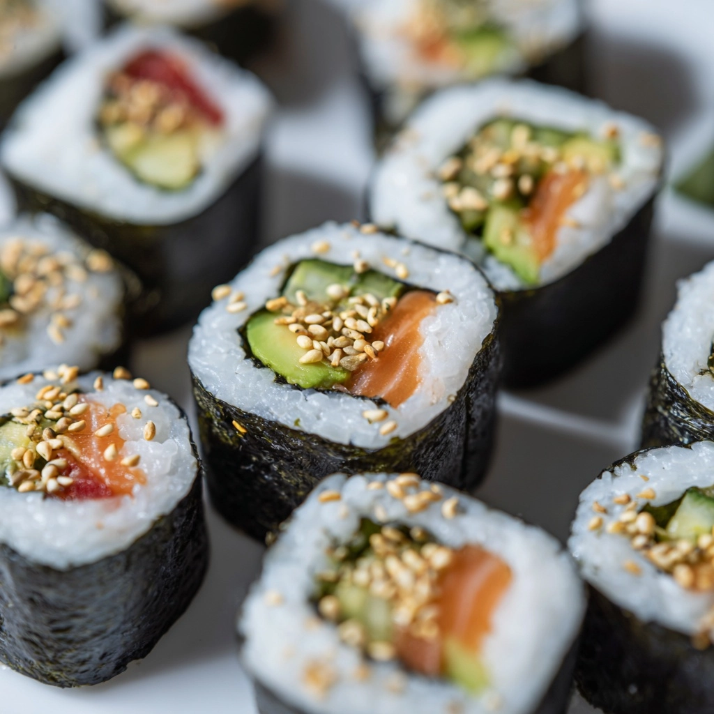 Easy Vegan Avocado Sushi Rolls Recipe - Recipe Image