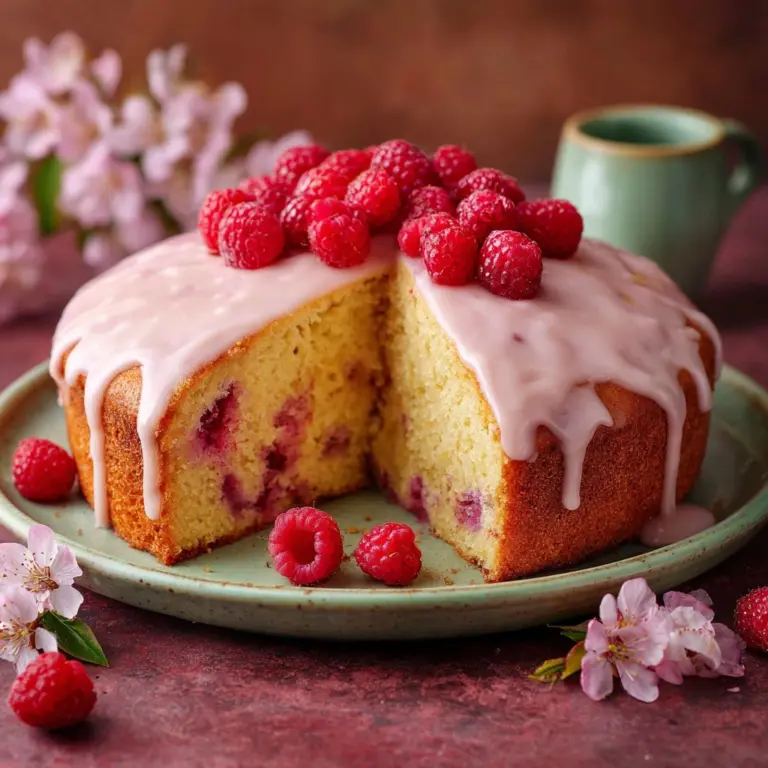 Raspberry Glazed Key Lime Cake Recipe