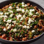 Ground Beef and Spinach Skillet with Feta Recipe