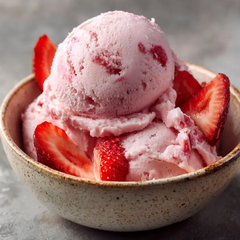Creamy Strawberry Ice Cream with Fresh Chunks Recipe