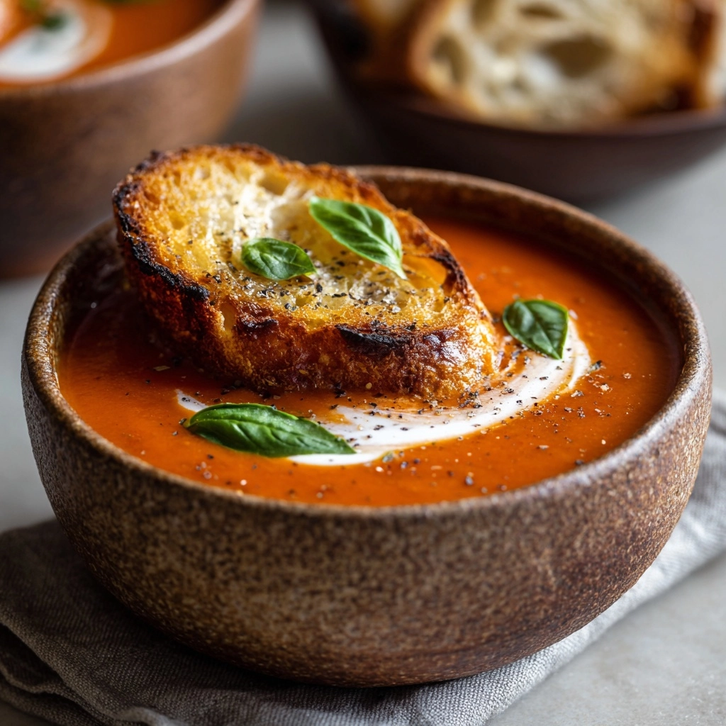 Easy Creamy Tomato Basil Soup Recipe - Recipe Image