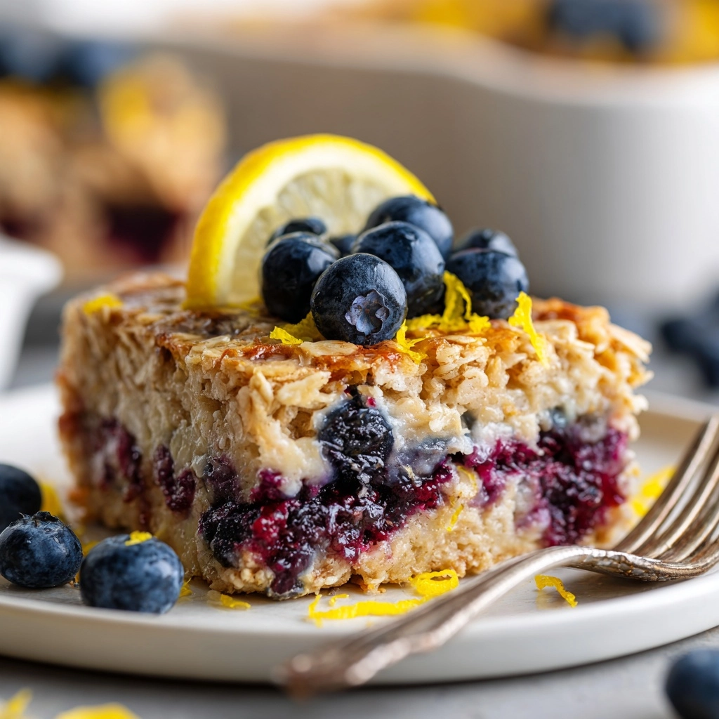Lemon Blueberry Baked Oatmeal Recipe - Recipe Image