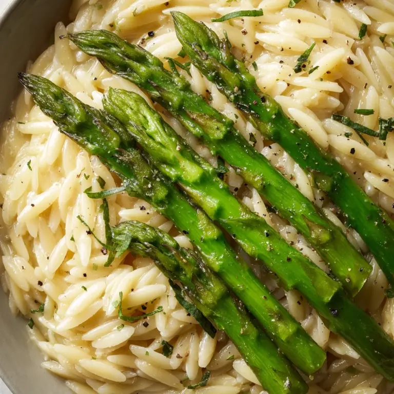 Garlic Butter Asparagus Orzo Recipe