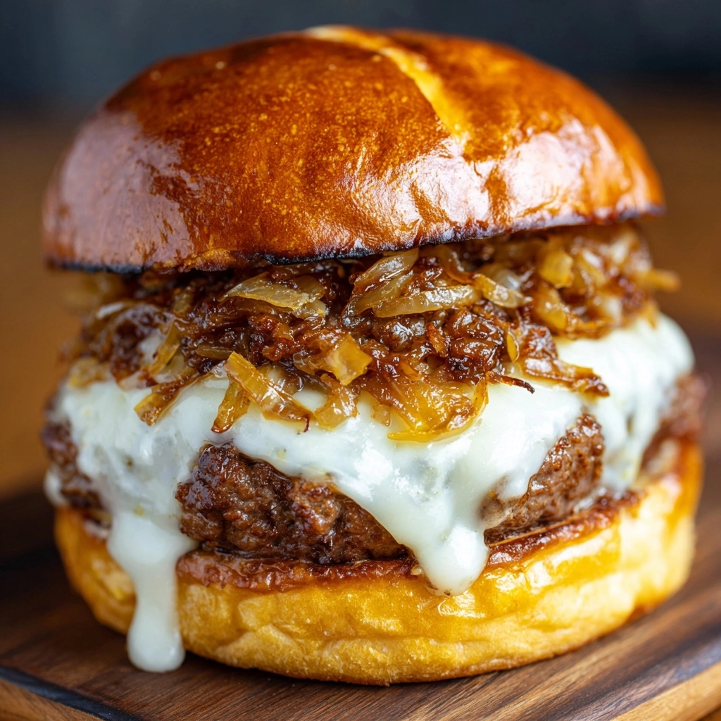 French Onion Soup Burgers Recipe - Recipe Image