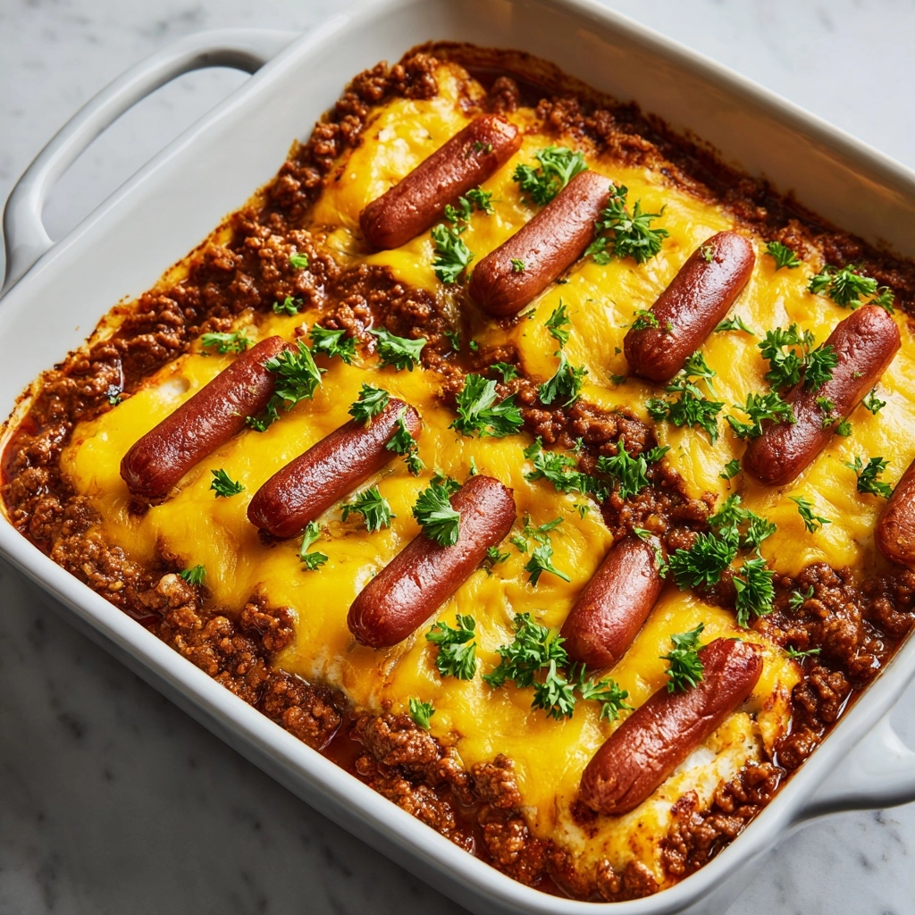 Chili Cheese Dog Casserole Recipe - Recipe Image