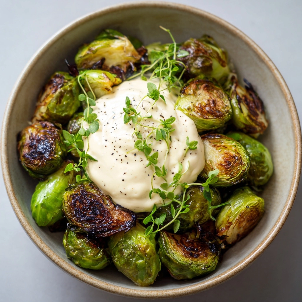Crispy Brussels Sprouts with Dijon Aioli Recipe - Recipe Image