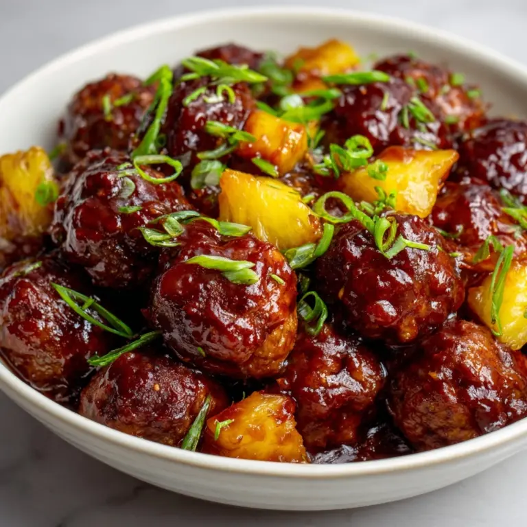 Spicy Hawaiian Crockpot Meatballs Recipe