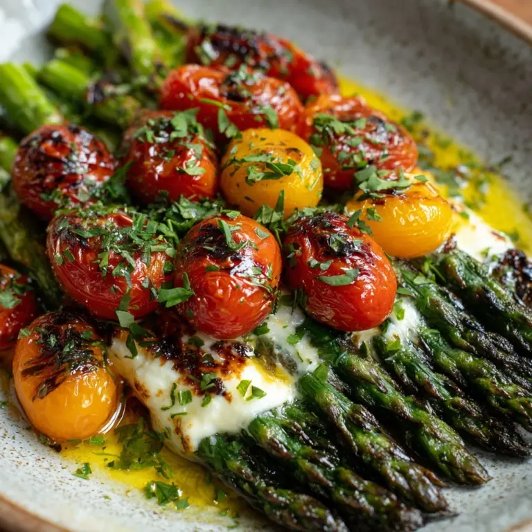 Parmesan Roasted Asparagus with Tomatoes & Balsamic Recipe