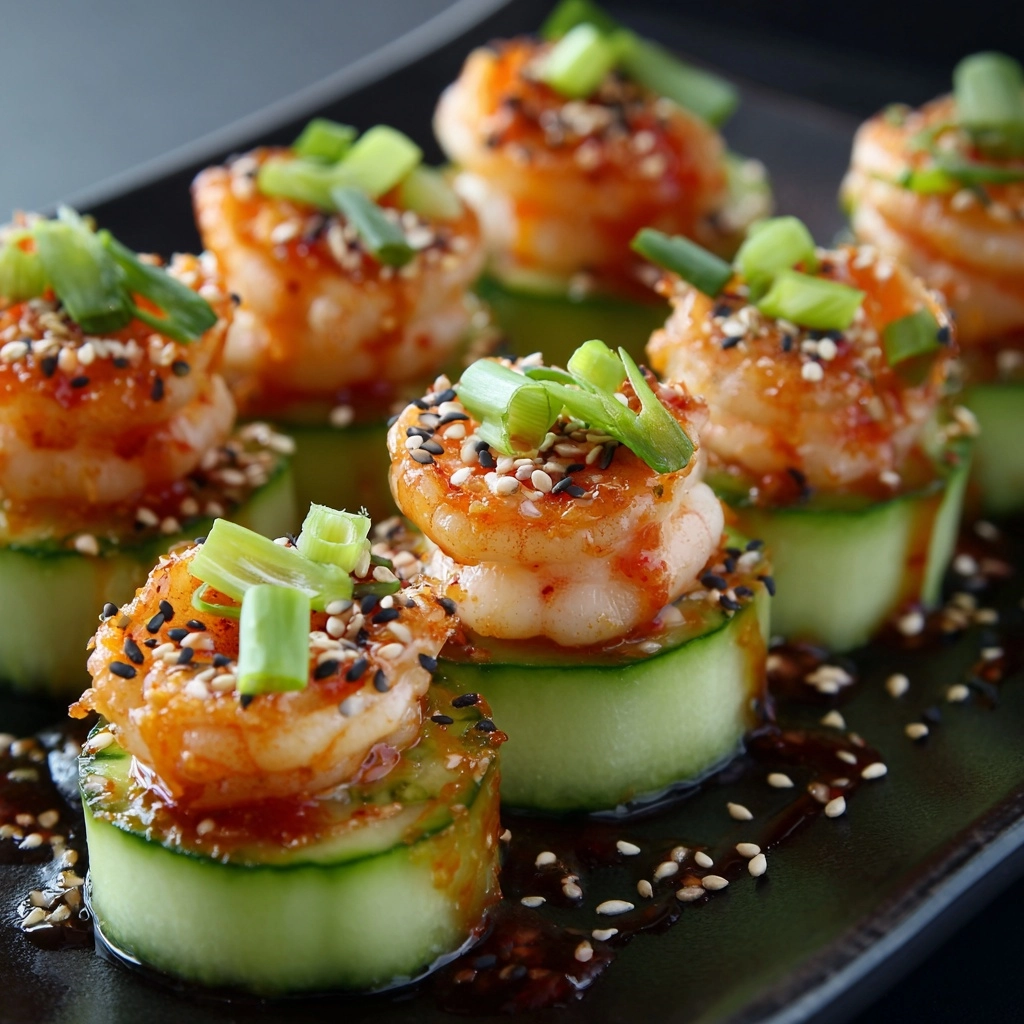 Spicy Shrimp Cucumber Sushi Boats Recipe - Recipe Image