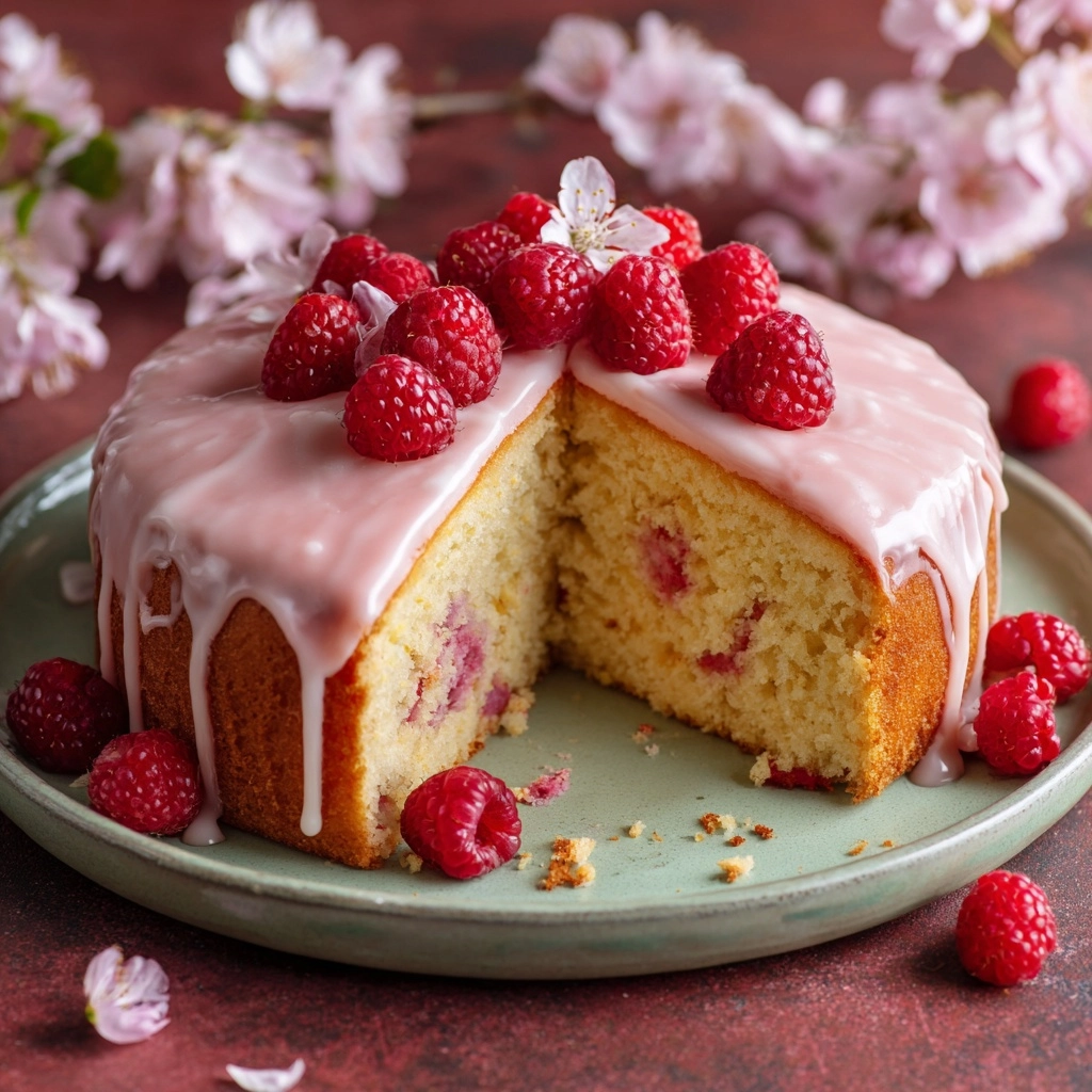Raspberry Glazed Key Lime Cake Recipe - Recipe Image