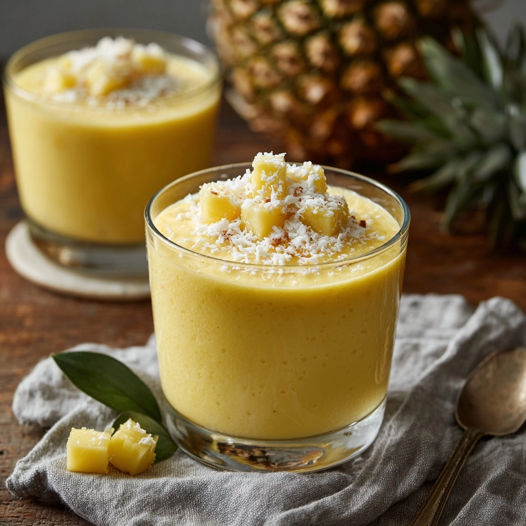 Fruity Summer Cold Pineapple Soup Recipe - Recipe Image