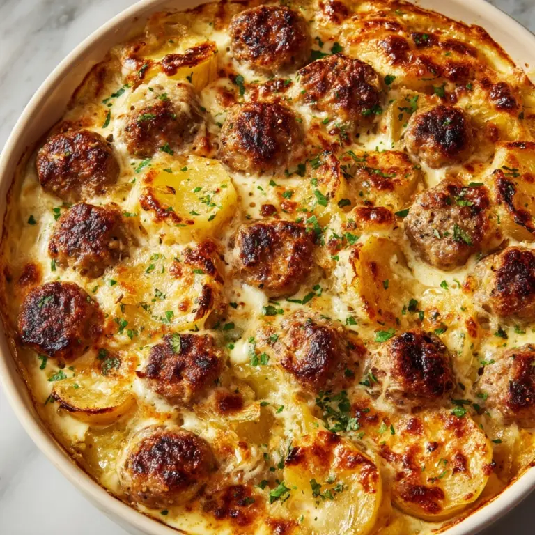 Cheesy Potato Meatball Casserole Recipe