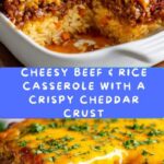 Cheddar-Crusted Ground Beef and Rice Casserole Recipe
