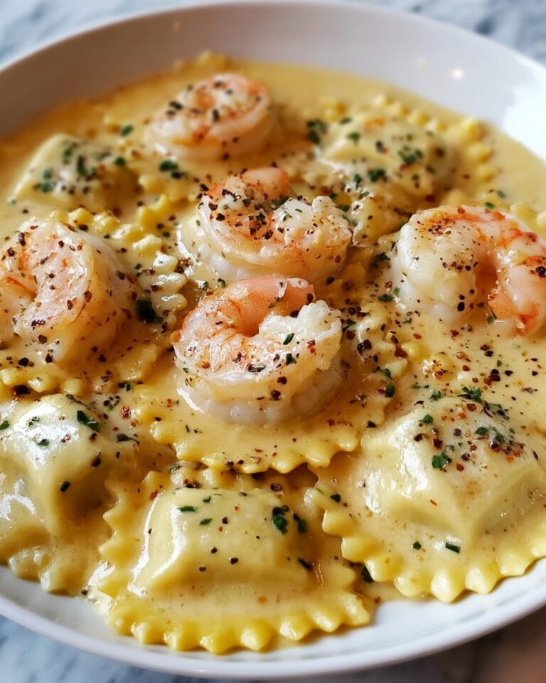 Shrimp Ravioli in Creamy Garlic Sauce Recipe