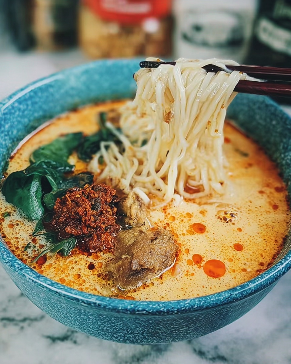 Easy Japanese Tan Tan Men: Spicy Ramen with Sesame Pork and Soft-Boiled Eggs Recipe - Recipe Image