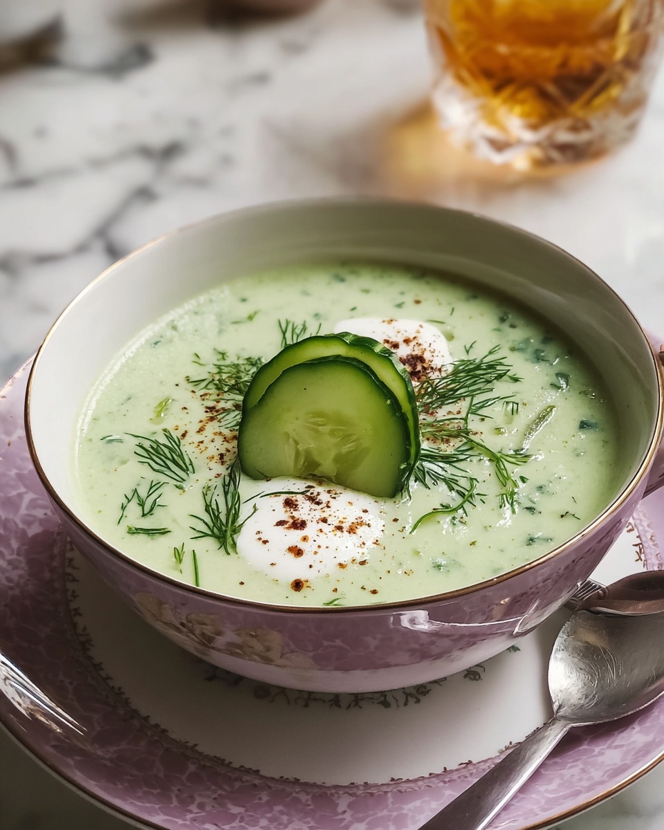Cold Cucumber Soup with Yogurt and Dill Recipe - Recipe Image