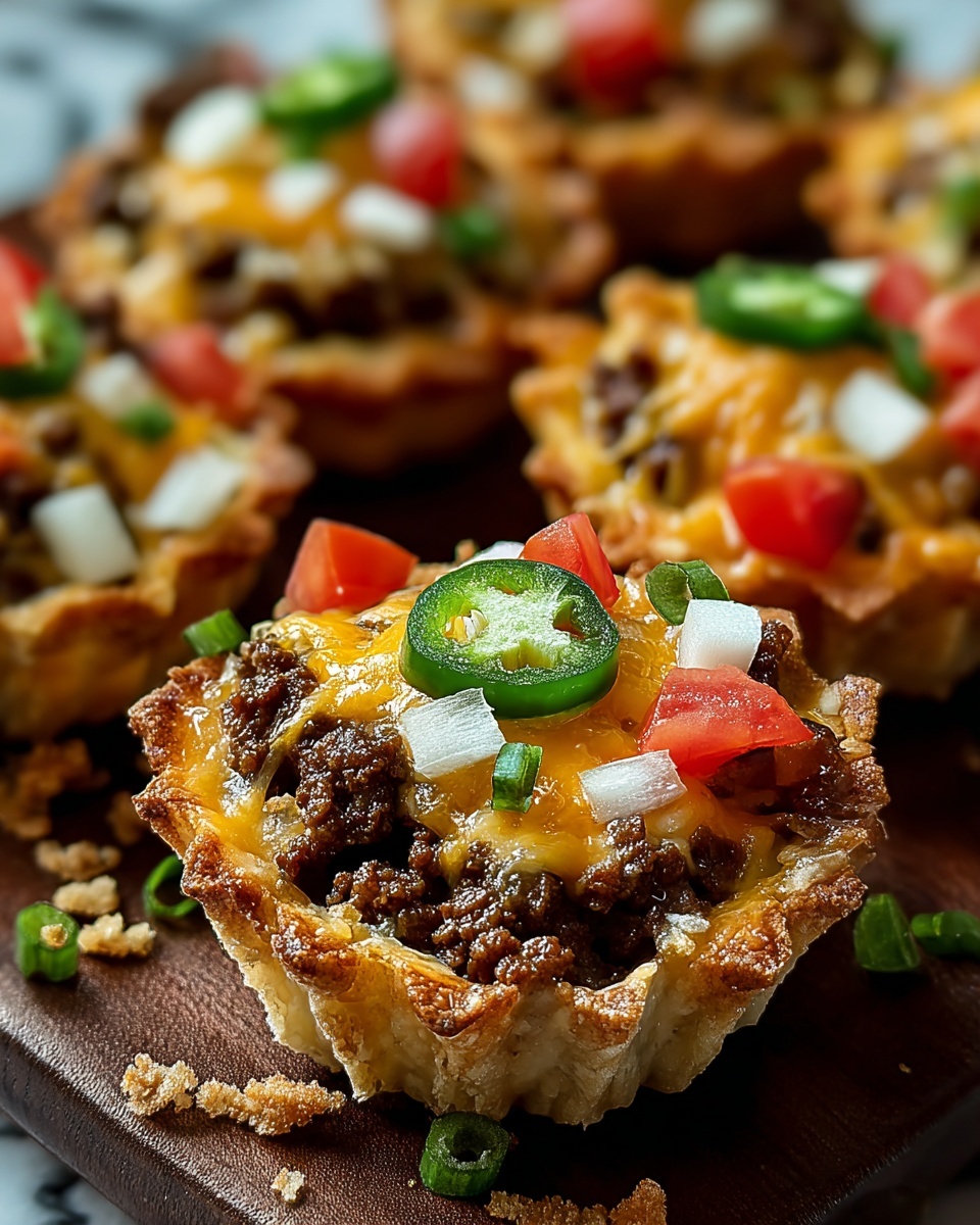 Mini Taco Cupcakes with Zesty Ground Beef and Cheese Recipe - Recipe Image