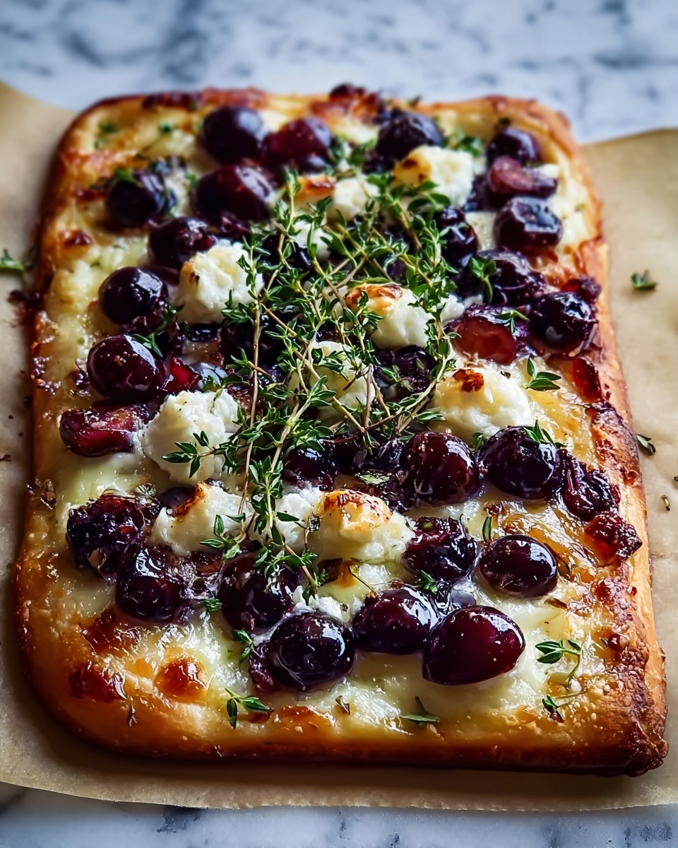 Rustic Cranberry & Balsamic Glazed Flatbread with Fresh Herbs Recipe - Recipe Image