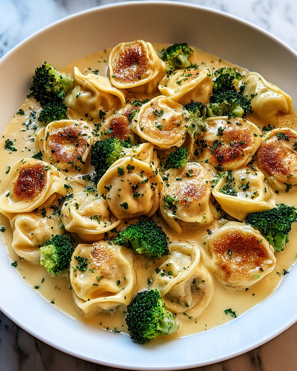 Creamy Garlic Parmesan Tortellini with Chicken & Broccoli Recipe - Recipe Image