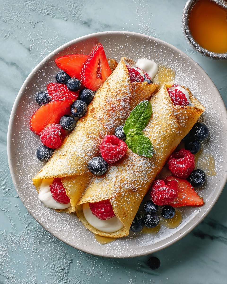 French Toast Roll-Ups with Cream Cheese, Fresh Berries, and Cinnamon Sugar Recipe - Recipe Image
