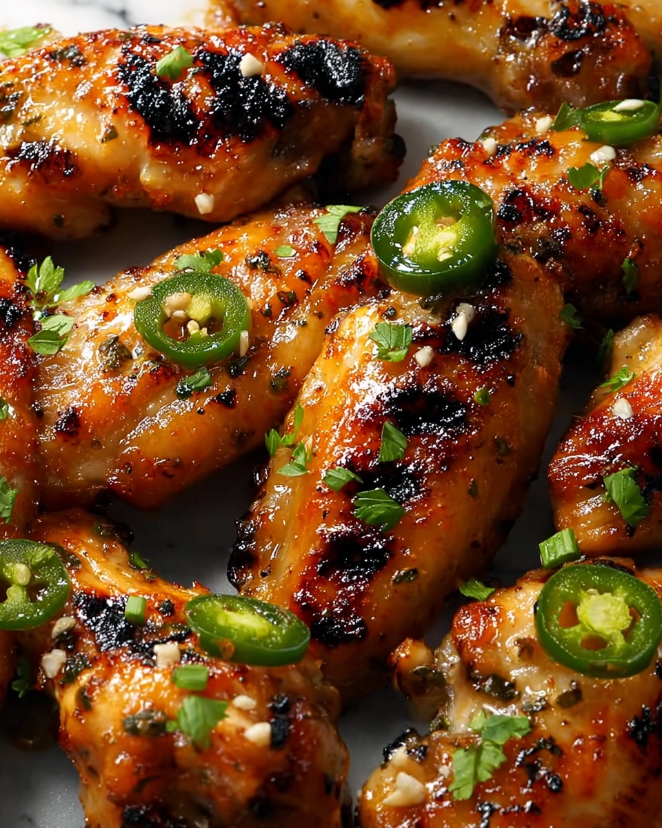 Grilled Chicken Wings with Peperoncini Garlic Butter Recipe - Recipe Image