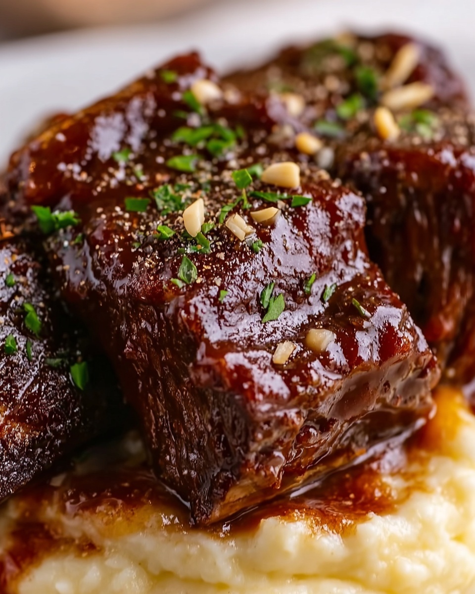 Cola-Glazed Short Ribs with Creamy Parmesan Risotto Recipe - Recipe Image