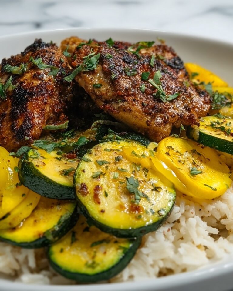 Lemon Pepper Chicken and Rice with Zucchini and Squash Recipe
