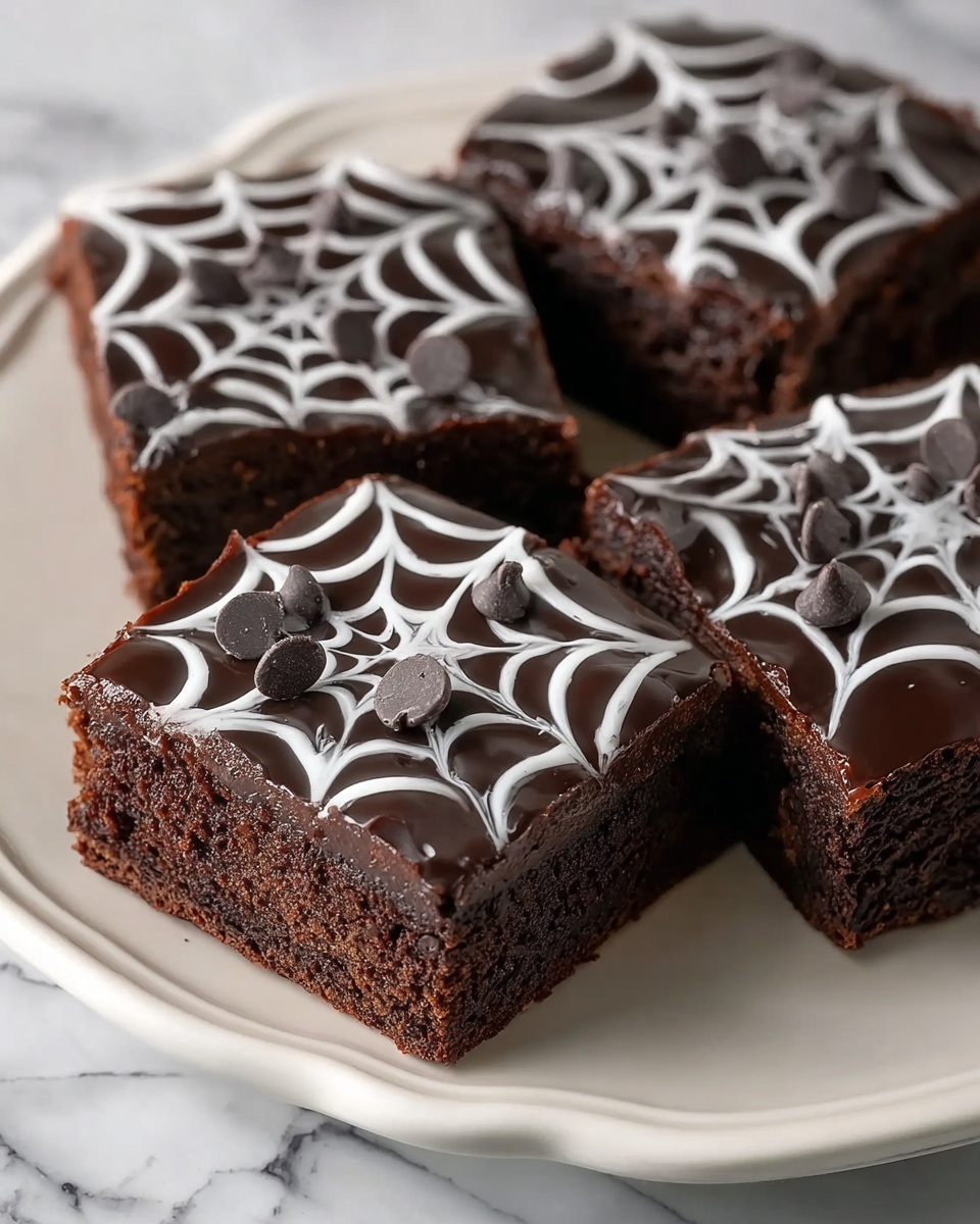 Spider Web Halloween Brownies Recipe - Recipe Image
