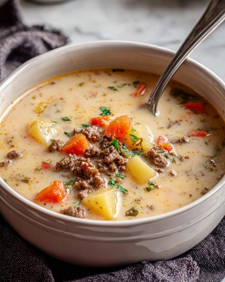 Easy Slow Cooker Cheeseburger Soup Recipe