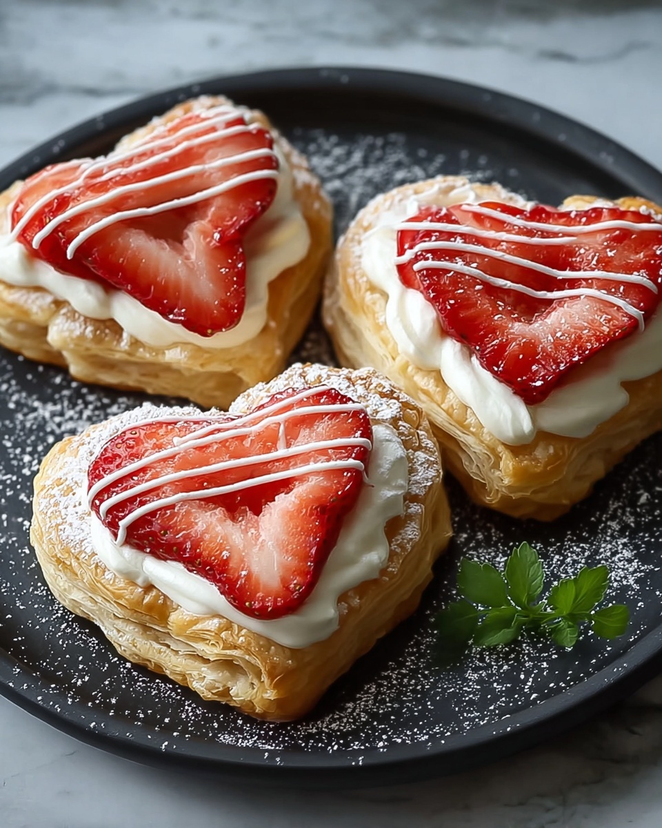 Strawberry Puff Pastry Hearts Recipe - Recipe Image
