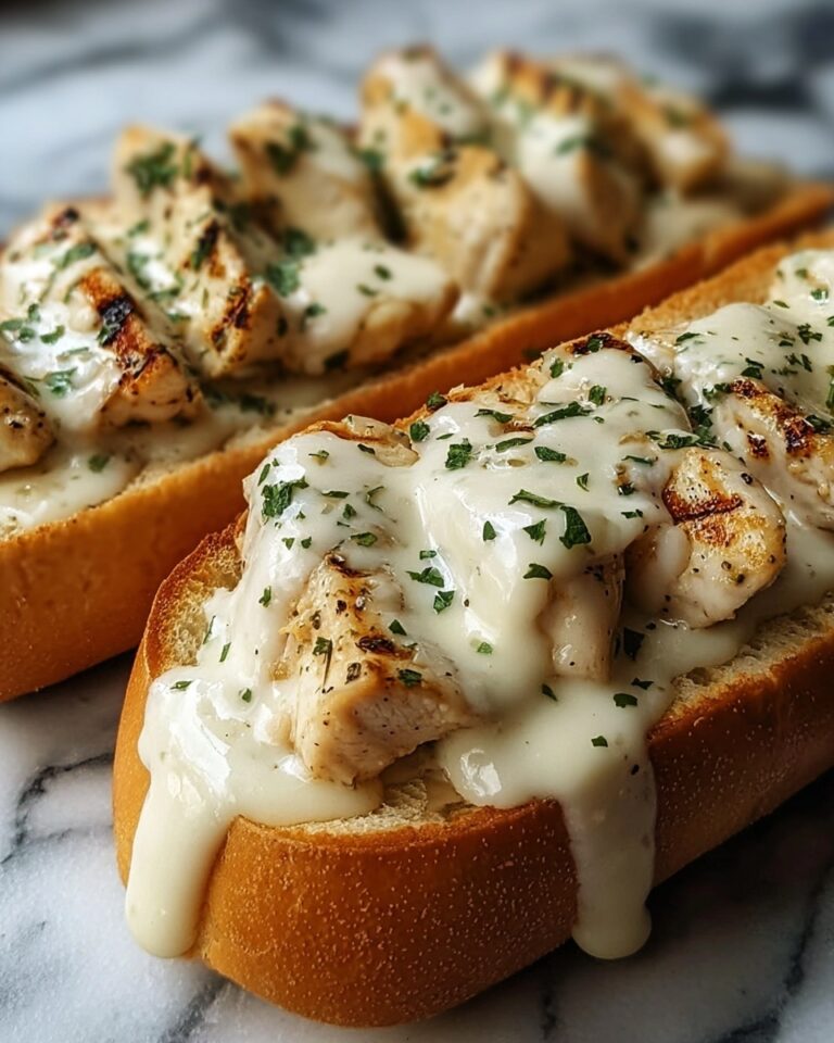 Chicken Alfredo Stuffed Garlic Bread Subs Recipe