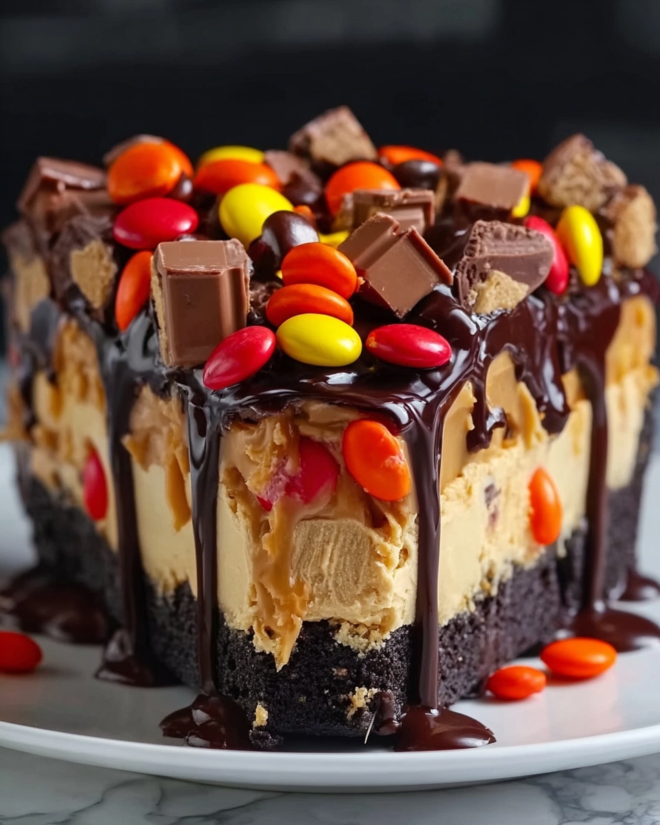 Chocolate Peanut Butter Candy Cheesecake Recipe - Recipe Image