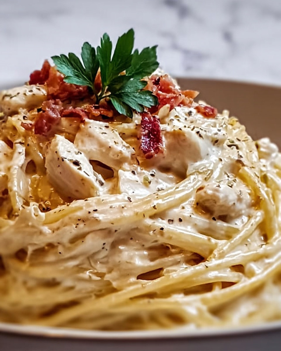 Creamy Crockpot Chicken Spaghetti Recipe - Recipe Image