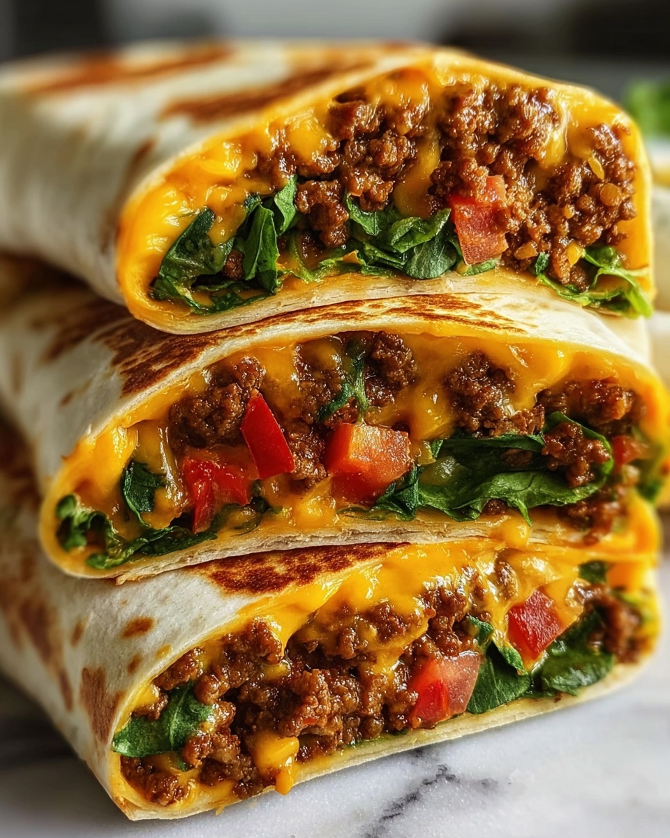 Best Vegan Cheeseburger Wraps Recipe - Recipe Image