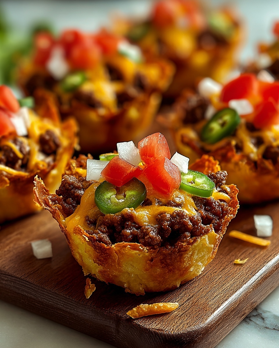 Mini Taco Cupcakes with Zesty Ground Beef and Cheese Recipe - Recipe Image