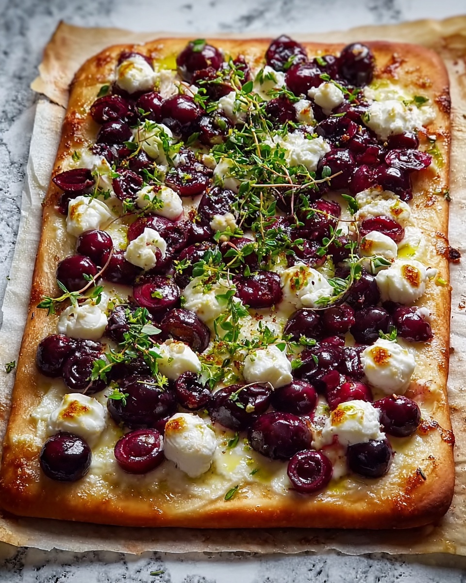 Rustic Cranberry & Balsamic Glazed Flatbread with Fresh Herbs Recipe - Recipe Image