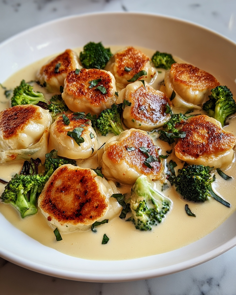 Creamy Garlic Parmesan Tortellini with Chicken & Broccoli Recipe - Recipe Image