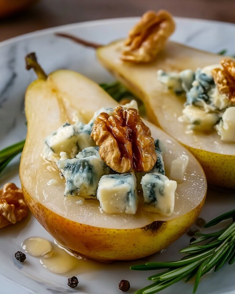 Blue Cheese Stuffed Pears with Honey and Toasted Nuts Recipe