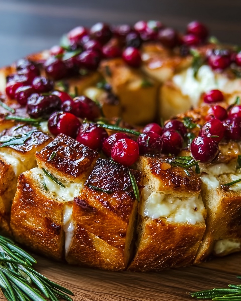 Pull-Apart Sourdough Brie and Cranberry Bread Recipe - Recipe Image