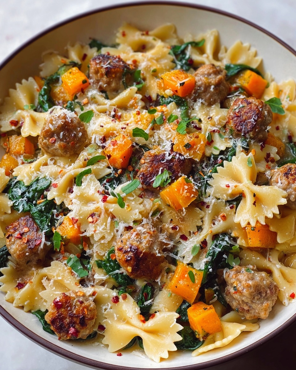 Butternut Squash Pasta with Sausage and Spinach Recipe - Recipe Image
